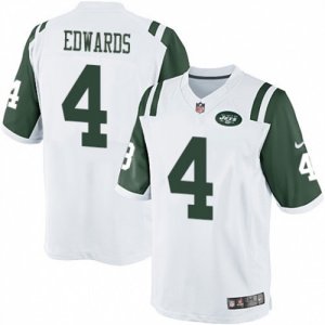 Mens Nike New York Jets #4 Lac Edwards Limited White NFL Jersey