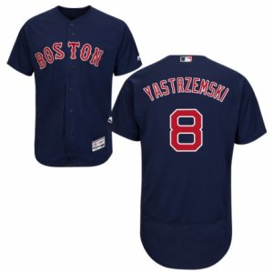 Men\'s Majestic Boston Red Sox #8 Carl Yastrzemski Navy Blue Flexbase Authentic Collection MLB Jersey