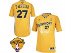 Mens Adidas Golden State Warriors #27 Zaza Pachulia Authentic Gold Alternate 2017 The Finals Patch NBA Jersey