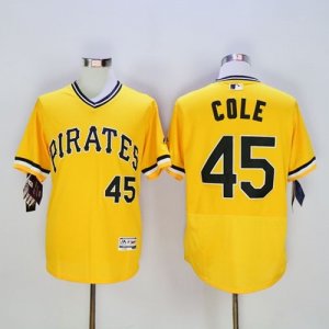 Pittsburgh Pirates #45 Gerrit Cole Gold Flexbase Authentic Collection Stitched MLB Jersey