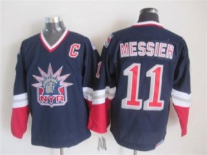 NHL New York Rangers #11 Mark Messier Dark blue jerseys[Retro Former head]