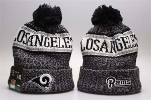 Rams Gray Wordmark Cuffed Pom Knit Hat YP