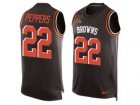 Mens Nike Cleveland Browns #22 Jabrill Peppers Limited Brown Player Name & Number Tank Top NFL Jersey