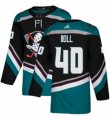 Mens Adidas Anaheim Ducks #40 Jared Boll Authentic Black Teal Third NHL Jersey