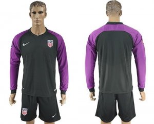 USA Blank Black Goalkeeper Long Sleeves Soccer Country Jersey