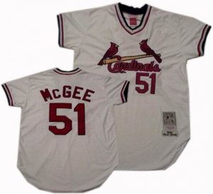 St.Louis Cardinals #51 Willie McGee m&n white