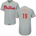 Men's Majestic Philadelphia Phillies #19 John Kruk Grey Flexbase Authentic Collection MLB Jersey