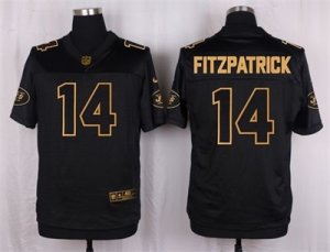 Nike New York Jets #14 Ryan Fitzpatrick Black Pro Line Gold Collection Jersey(Elite)