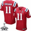 Mens Nike New England Patriots #11 Julian Edelman Elite Red Alternate Super Bowl XLIX NFL Jersey