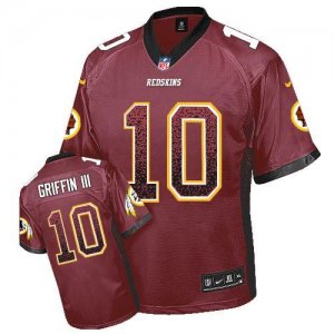 Nike Washington Redskins #10 Robert Griffin III Burgundy Red Jersey(Elite Drift Fashion)