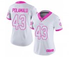 Women's Nike Pittsburgh Steelers #43 Troy Polamalu Limited Rush Fashion Pink NFL Jersey