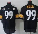 Nike Steelers #99 Brett Keisel Black With Hall of Fame 50th Patch NFL Elite Jersey