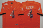 Clemson Tigers 4 Deshaun Watson Orange Portrait Number College Jersey