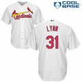 Mens Majestic St. Louis Cardinals #31 Lance Lynn Replica White Home Cool Base MLB Jersey