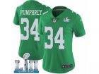 Women Nike Philadelphia Eagles #34 Donnel Pumphrey Limited Green Rush Vapor Untouchable Super Bowl LII NFL Jersey