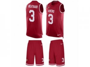 Mens Nike San Francisco 49ers #3 C. J. Beathard Limited Red Tank Top Suit NFL Jersey