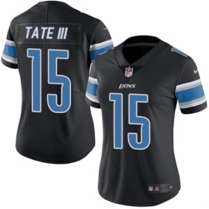 Women\'s Nike Detroit Lions #15 Golden Tate III Limited Black Rush NFL Jersey