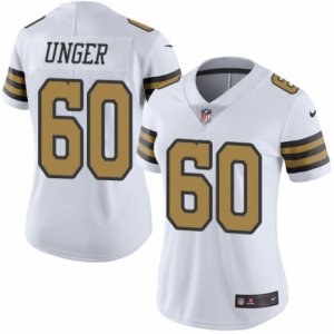 Women\'s Nike New Orleans Saints #60 Max Unger Limited White Rush NFL Jersey