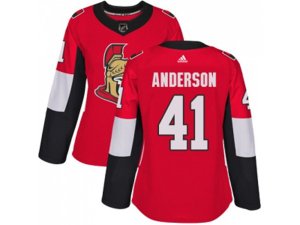 Women Adidas Ottawa Senators #41 Craig Anderson Red Home Authentic Stitched NHL Jersey