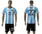 Argentina #22 Lavezzi Home Soccer Country Jersey