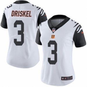 Women\'s Nike Cincinnati Bengals #3 Jeff Driskel Limited White Rush NFL Jersey