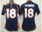 Nike Women Denver Broncos #18 Manning Blue Jersey