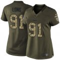 Women Nike St. Louis Rams #91 Chris Long Green Salute to Service Jerseys