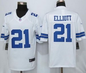 Nike Dallas Cowboys #21 Ezekiel Elliott White Men Stitched NFL Limited Jersey