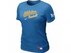 women Oakland Athletics NikeL.blue Short Sleeve Practice T-Shirt