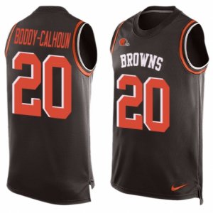 Men\'s Nike Cleveland Browns #20 Briean Boddy-Calhoun Limited Brown Player Name & Number Tank Top NFL Jersey