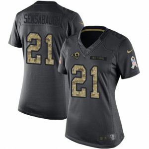 Women\'s Nike Los Angeles Rams #21 Coty Sensabaugh Limited Black 2016 Salute to Service NFL Jersey