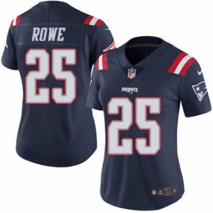 Women\'s Nike New England Patriots #25 Eric Rowe Limited Navy Blue Rush NFL Jersey