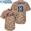 Mens Majestic New York Mets #13 Asdrubal Cabrera Replica Camo Alternate Cool Base MLB Jersey
