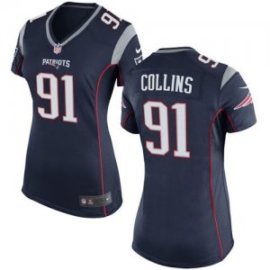 Women Nike New England Patriots #91 Jamie Collins Navy Blue jerseys