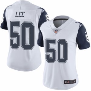 Women\'s Nike Dallas Cowboys #50 Sean Lee Limited White Rush NFL Jersey