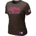 Women Cleveland Indians Brown Nike Short Sleeve Practice T-Shirt