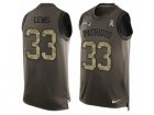 Mens Nike New England Patriots #33 Dion Lewis Limited Green Salute to Service Tank Top NFL Jersey