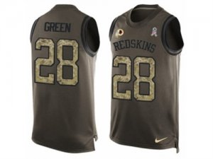 Mens Nike Washington Redskins #28 Darrell Green Limited Green Salute to Service Tank Top NFL Jersey