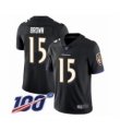 Men Baltimore Ravens #15 Marquise Brown Black Alternate Vapor Untouchable Limited Player 100th Season Football Jersey