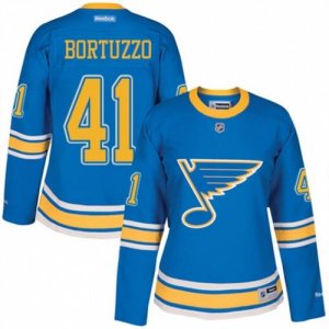 Womens Reebok St. Louis Blues #41 Robert Bortuzzo Authentic Blue 2017 Winter Classic NHL Jersey