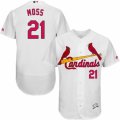 Mens Majestic St. Louis Cardinals #21 Brandon Moss White Flexbase Authentic Collection MLB Jersey