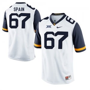 West Virginia Mountaineers #67 Quinton Spain White College Football Jersey