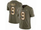 Men Nike Philadelphia Eagles #9 Nick Foles Limited Olive Gold 2017 Salute to Service NFL Jersey