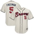 Braves #5 Freddie Freeman Cream Cool Base Jersey