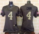 Women Nike Oakland Raiders #4 Derek Carr Green Salute to Service Jerseys