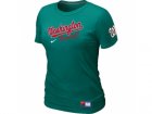 Women MLB Washington Nationals L.Green Nike Short Sleeve Practice T-Shirt