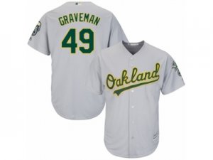 Youth Majestic Oakland Athletics #49 Kendall Graveman Replica Grey Road Cool Base MLB Jersey