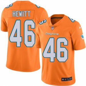 Mens Nike Miami Dolphins #46 Neville Hewitt Elite Orange Rush NFL Jersey