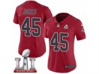 Womens Nike Atlanta Falcons #45 Deion Jones Limited Red Rush Super Bowl LI 51 NFL Jersey