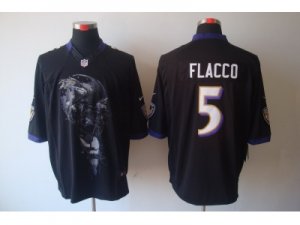 Nike NFL Baltimore Ravens #5 Joe Flacco Black Jerseys(Helmet Tri-Blend Limited)